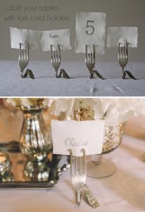 fork card holders wedding place card holders
