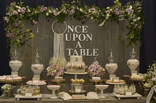 rustic wedding dessert table once upon a table