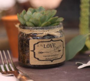 wedding favour stickers for succulents let the love grow stickers