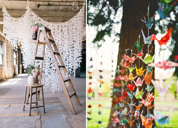 Paper origami backdrops for weddings