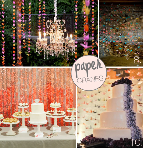 Paper origami backdrops for weddings