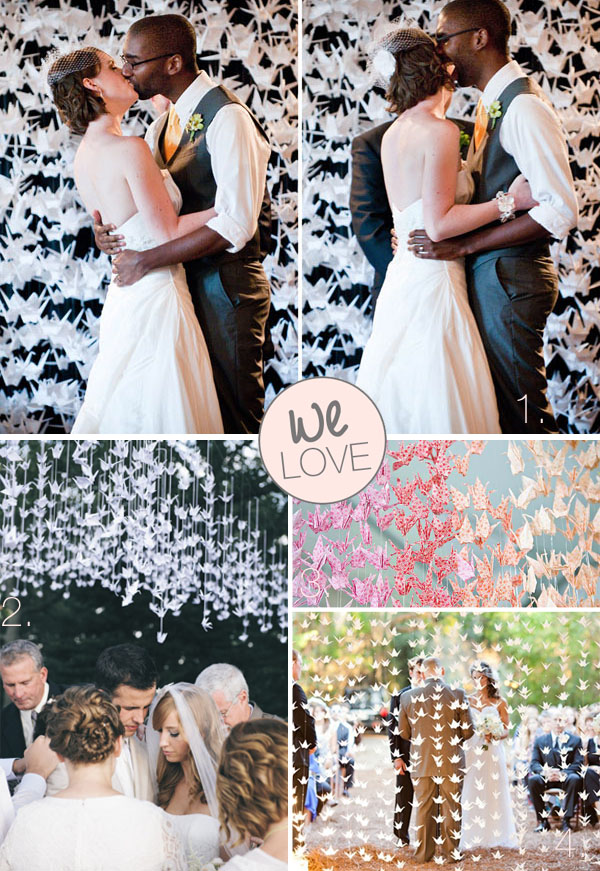 Paper origami backdrops for weddings