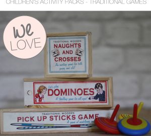 children's wedding activity packs traditional games dominoes noughts and crosses pick up sticks