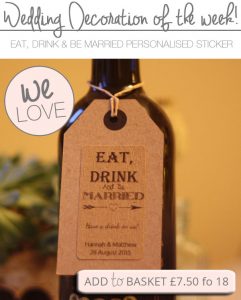 eat drink be married stickers personalised wedding bottle of wine gift tag