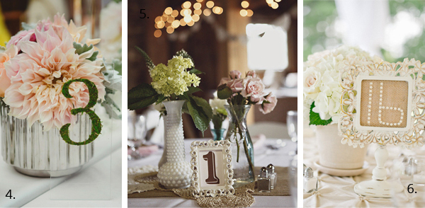 ideas for wedding table numbers