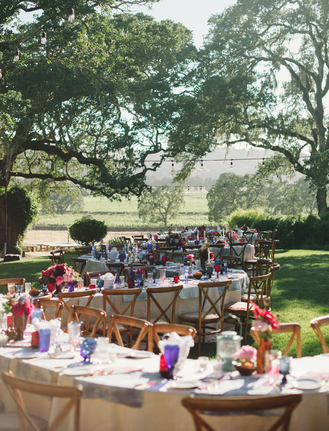 long wedding tables in zig zag