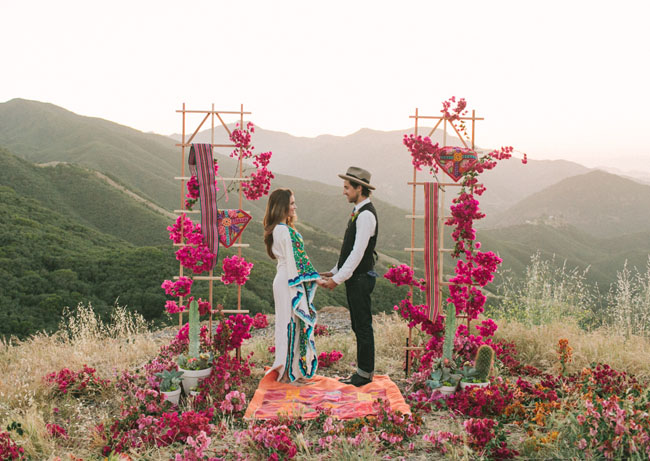 outdoor wedding ceremony on mountain top
