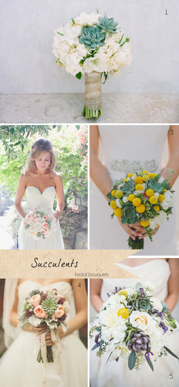 succulents wedding flowers bridal bouquets