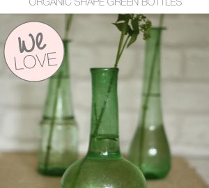 wedding table decoration green bottles organic vases