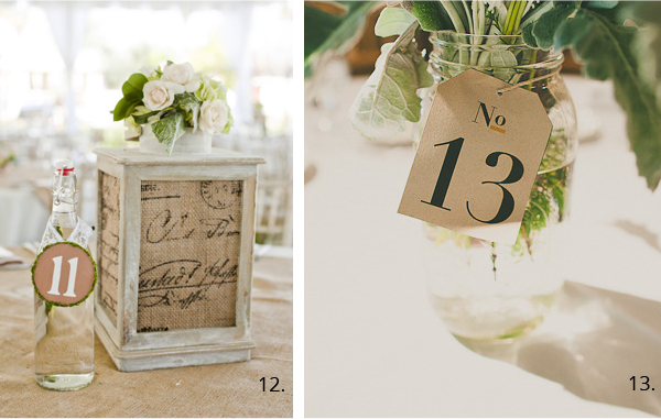 wedding table number luggage tags