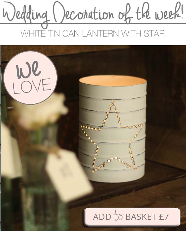 white tin can lanterns wedding decorations