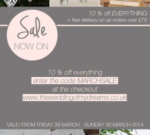 10 percent sale at the wedding of my dreams wedding decorations shop