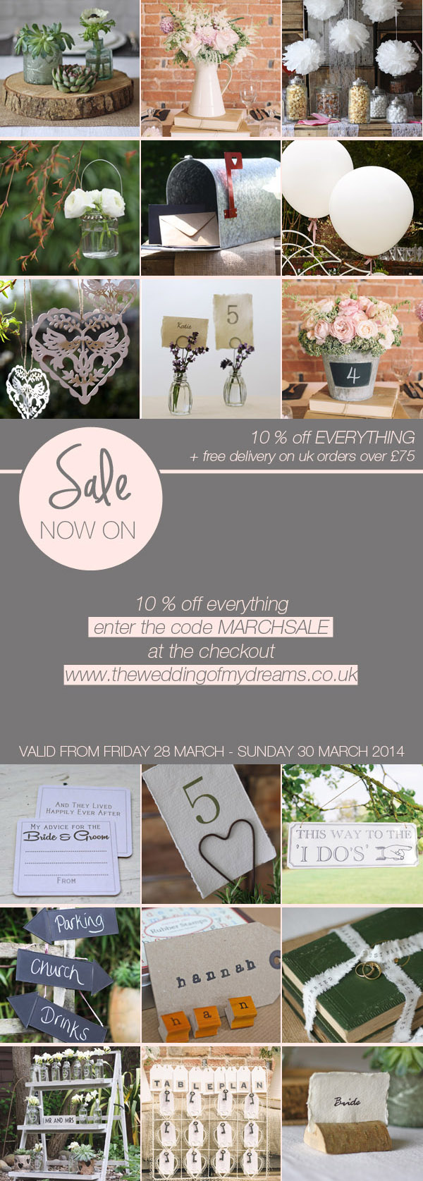 10 percent sale at the wedding of my dreams wedding decorations shop