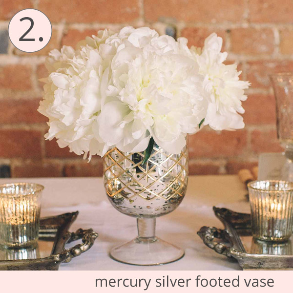 mercury silver vases footed urn wedding centrepiece