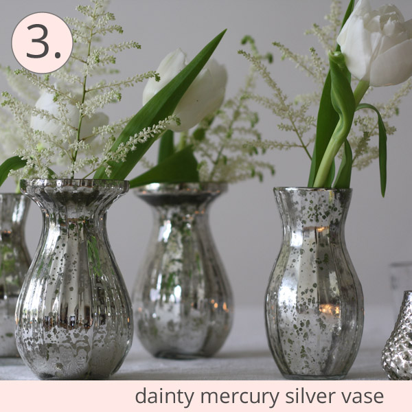 mercury silver vases small wedding decorations