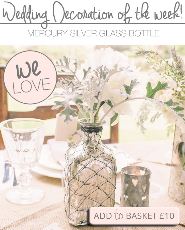 mercury silver vase bottle  wedding centrepieces bottles