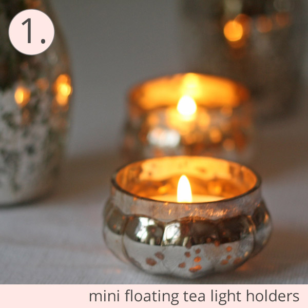 mini mercury silver tea light holders wedding