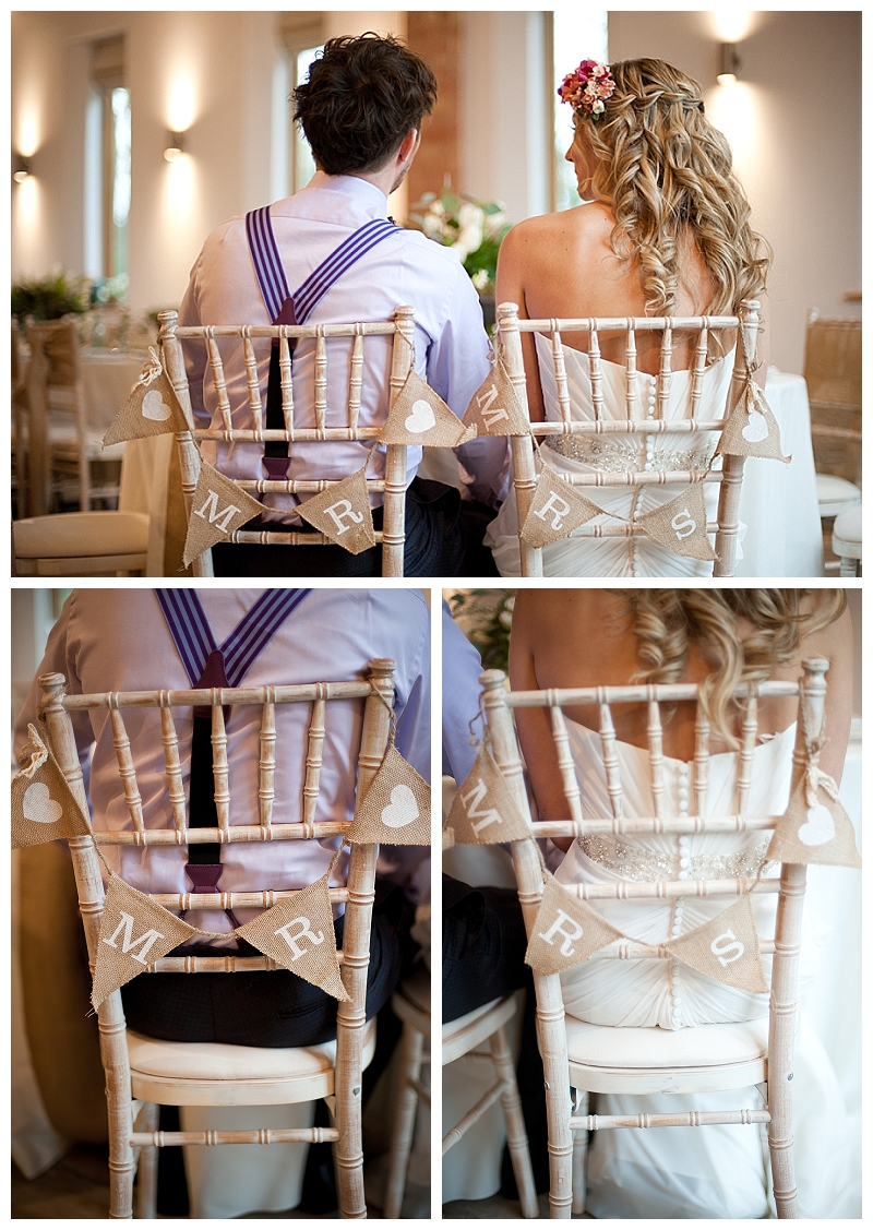 mr mrs chair back hessian burlap