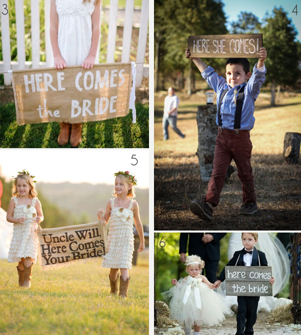 rustic wedding signs here comes the bride