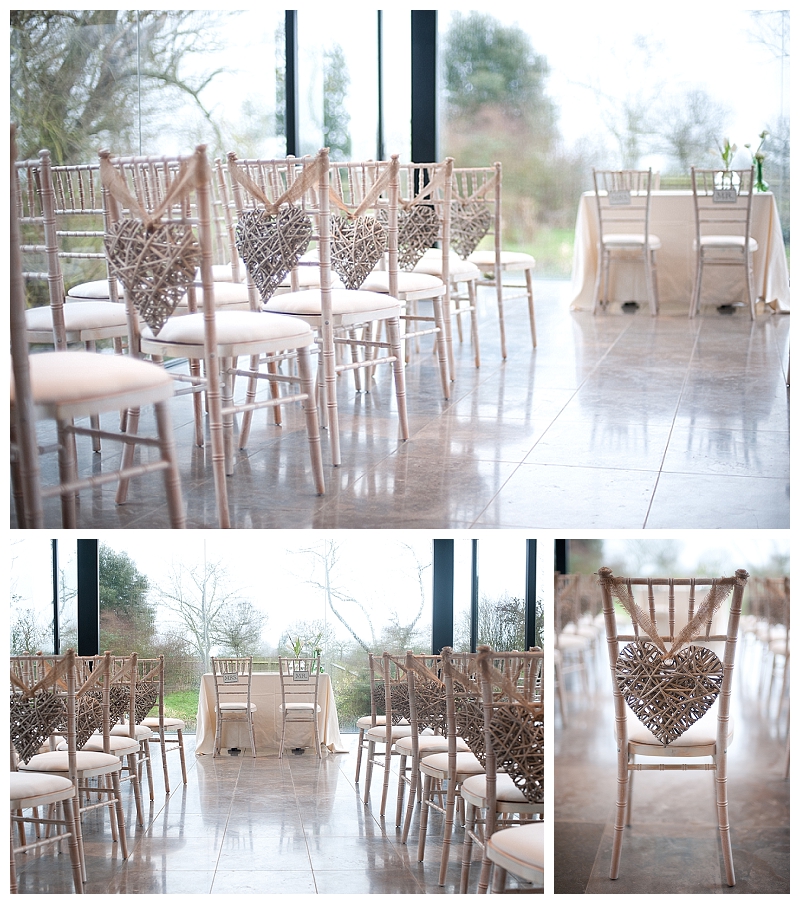 wicker hearts wedding pew ends chair backs