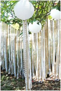 hessian wedding ideas burlpa ribbon hanging fromlanterns or balloons