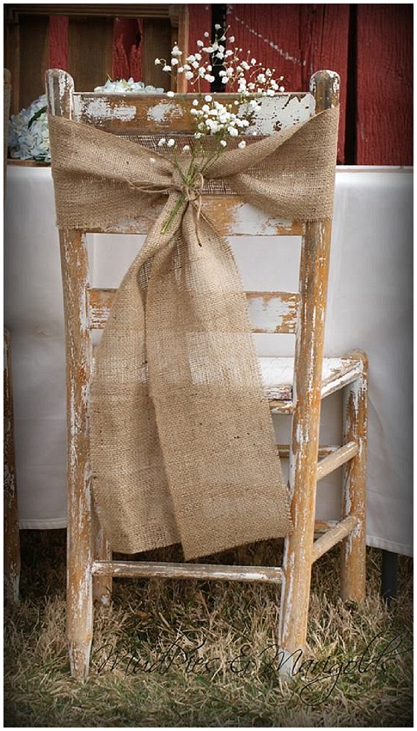 Large Burlap Bows, Rustic Wedding Decorations, Aisle Chair Pew