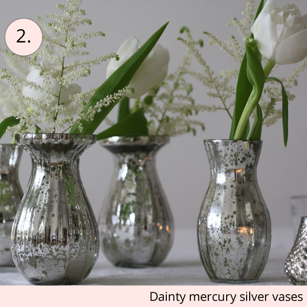 mercury silver vases wedding centrepieces for sale - 15 wedding centrepieces for under 15 pounds (budget friendly centrepieces)