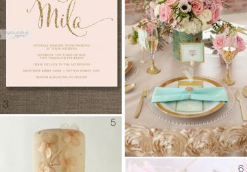 pink and gold wedding inspiration decorations