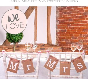 mr and mrs wedding bunting brown bunting chair backs