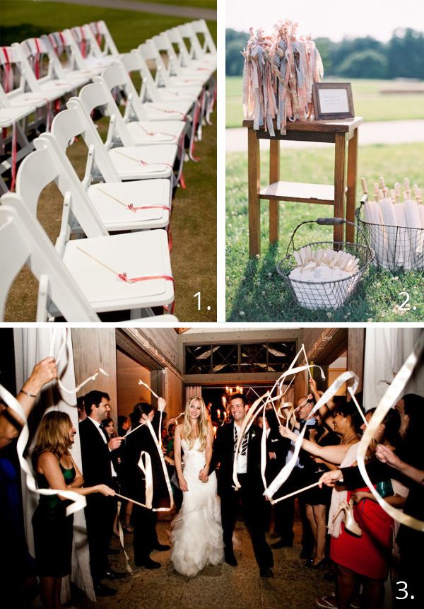 wedding ribbon wands alternative to confetti