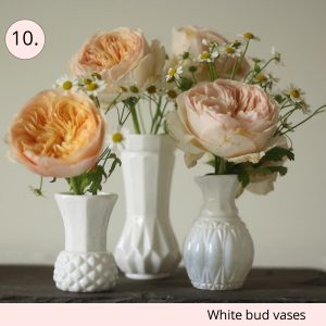 white bud vases weddings - 15 wedding centrepieces for under 15 pounds (budget friendly centrepieces)