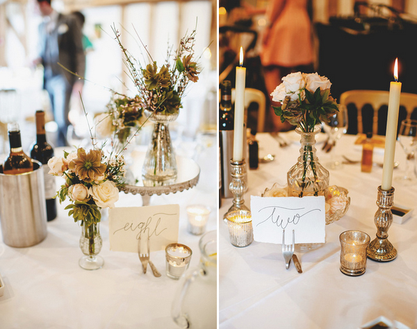 Fork Table Number Holder Mercury Silver Vases Wedding