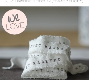 weding ribbon just married ribbon rustic frayed edges