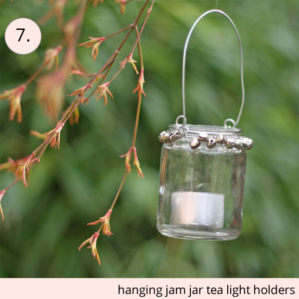 hanging jam jar tea light holders