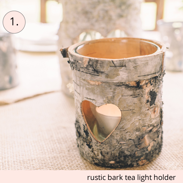 rustic bark tea light holders