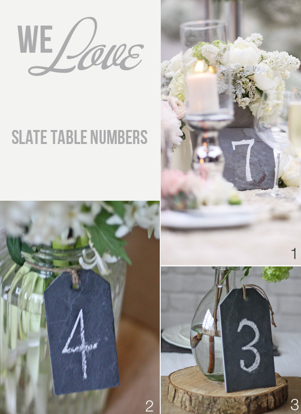 slate wedding table numbers