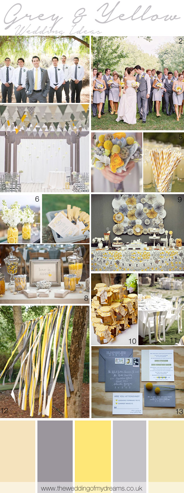 yellow and gray wedding ideas