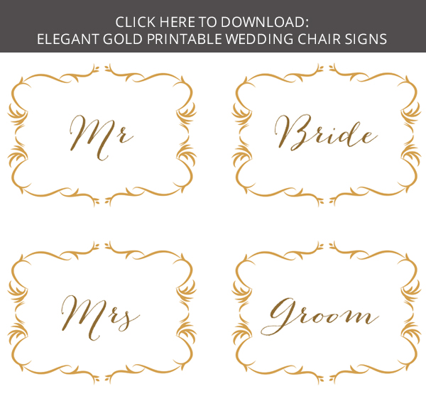 Elegant Wedding Free Printable Wedding Signs