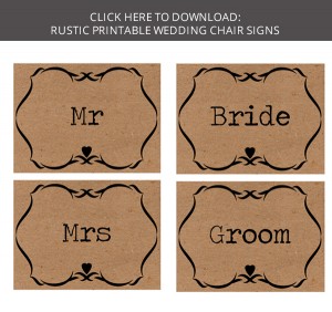 Free Download Printable Wedding Chair Signs Bride Groom Signs