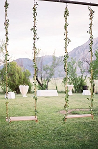english country garden wedding decorations  swings