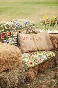 seating from bales of hay ideal for an english country garden wedding