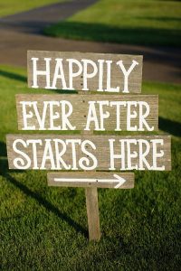 wedding ceremony signs ideas happily ever after starts here