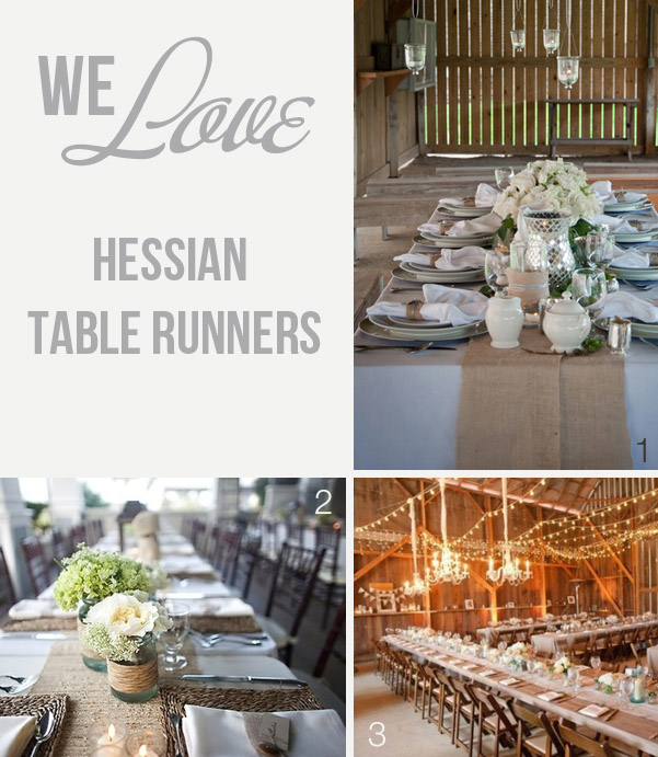 hessian table runners for weddings