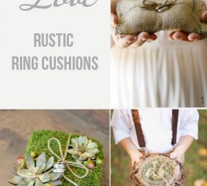 rustic ring cushions hessian moss birds nest