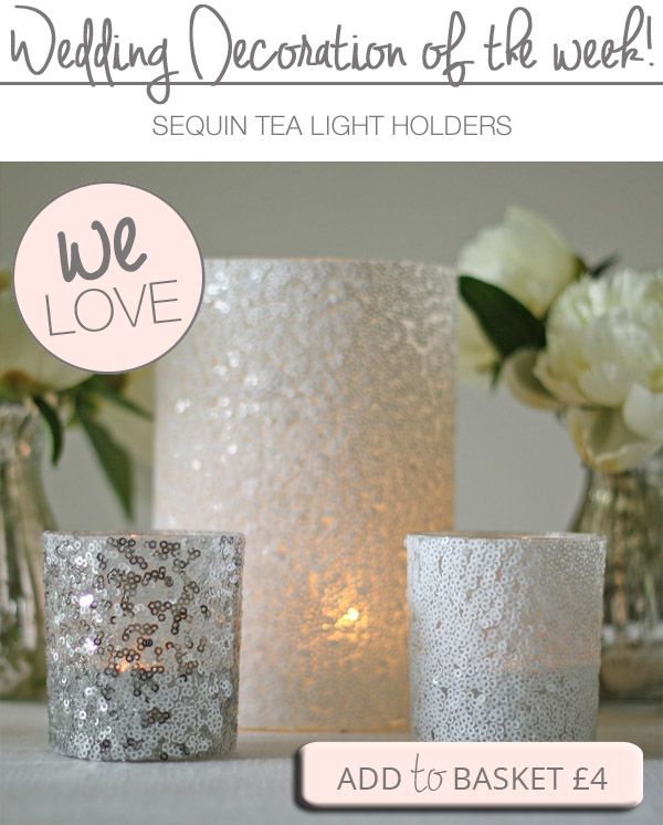 sequin tea light holders white silver