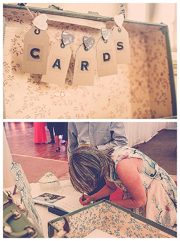 DIY Wedding Box for Cards from a Vintage Suitcase + Card Garland