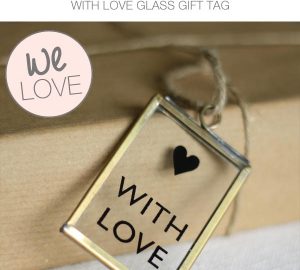 with love gift tag glass frame