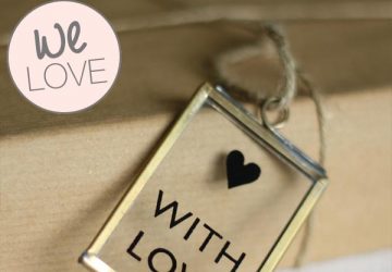 with love gift tag glass frame