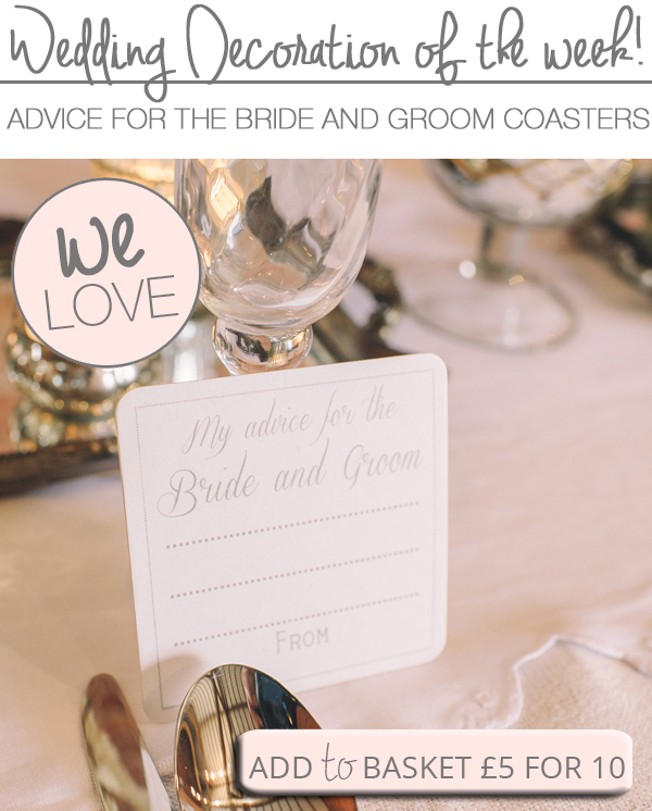 advice for the bride and groom coasters
