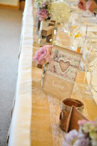 hessian table runners top table wedding